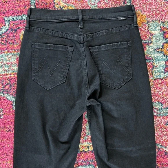 MOTHER | Women's Black The Pixie Dazzler Ankle Fray Jeans in not guilty, size 25 - Picture 8 of 16